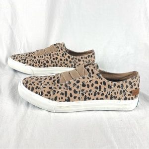 New Blowfish Marley Leopard Print Canvas Slip On Shoes Size 10